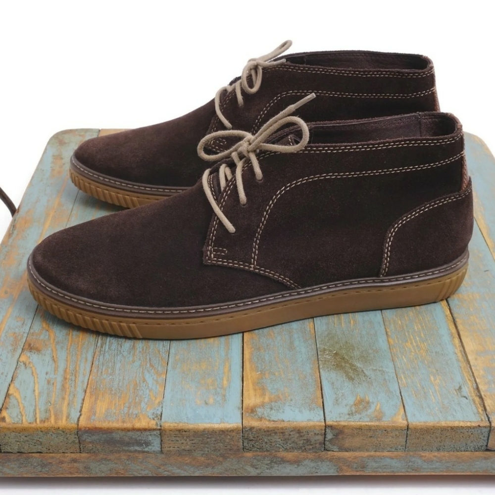 Johnston Murphy Mens Wallace Chukka Boots Brown Suede Lace Up Casual Size 10.5M